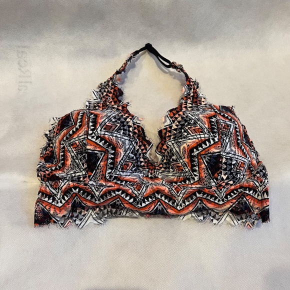 Victoria's Secret Pink Geo Aztec Lace Halter Neck Lightly lined bralette Bra S - Picture 3 of 8